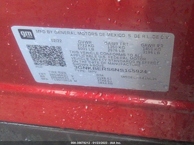 Chevrolet BLAZER RS 2022 3GNKBERS6NS155924 Image 9