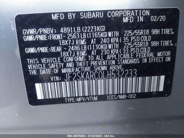 JF2SKARC0LH532233 Subaru Forester Sport