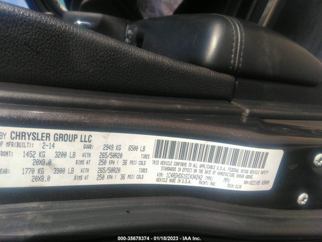 Dodge DURANGO LIMITED 2014 1C4RDHDG1EC434242 Image 11