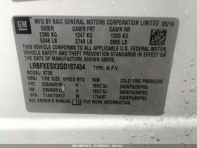 2016 Buick Envision, VIN: LRBFXESX2GD187434