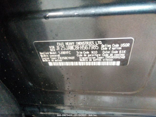 JF2SJAWC8FH567985 Subaru Forester 2.5i Touring