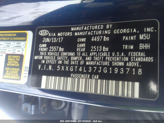 KIA Optima Lx 2018 5XXGT4L37JG193718 Image 10