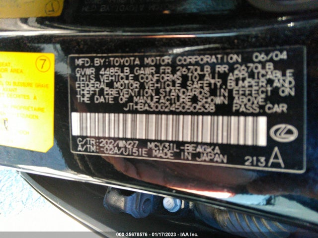 Lexus ES 330 2004 JTHBA30G245050538 Image 11