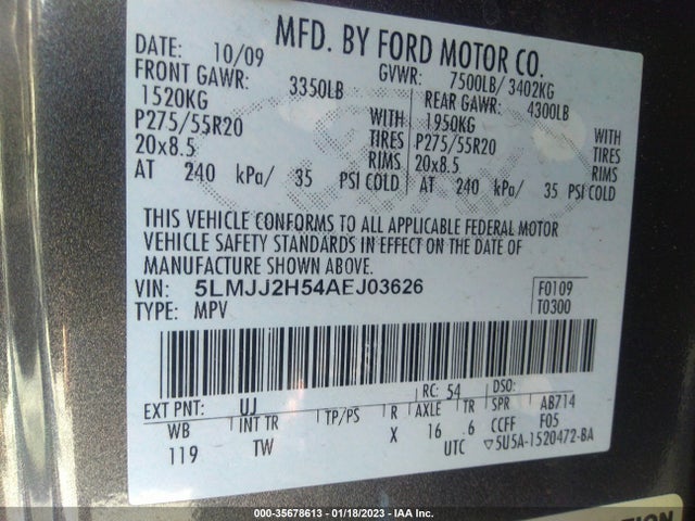 Lincoln Navigator 2010 5LMJJ2H54AEJ03626 Image 11