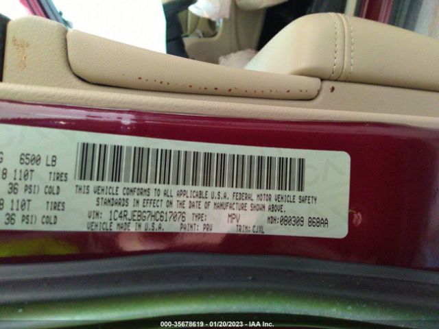 1C4RJEBG7HC617076 Jeep Grand Cherokee Limited