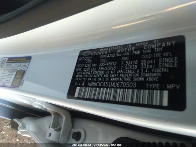 2021 Hyundai Kona, VIN: KM8K3CA51MU670503