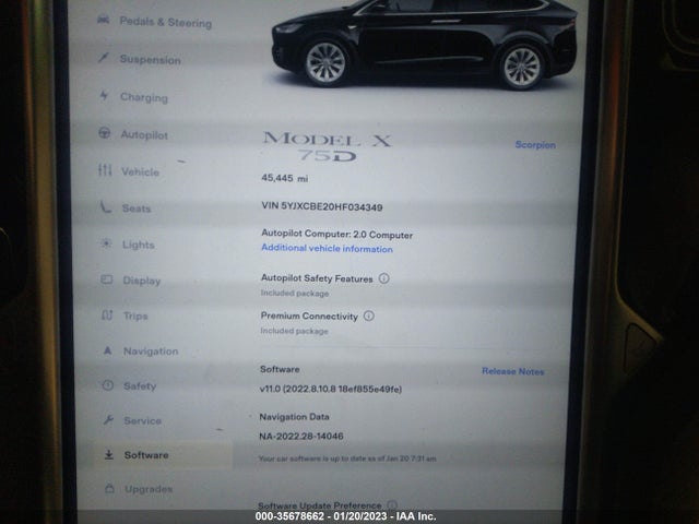 2017 Tesla Model X, VIN: 5YJXCBE20HF034349