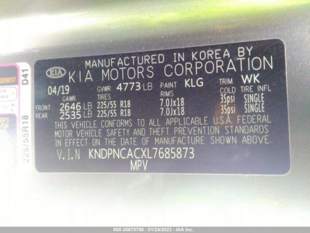 KNDPNCACXL7685873 KIA Sportage Ex