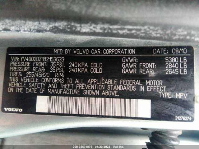 YV4902DZ1B2153633 Volvo Xc60 3.0t