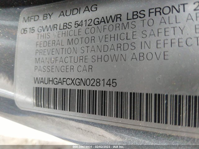 WAUHGAFCXGN028145 Audi A6 3.0t Prestige