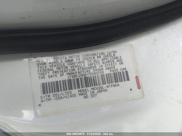 JT8BF28G6Y5086058 Lexus ES 300