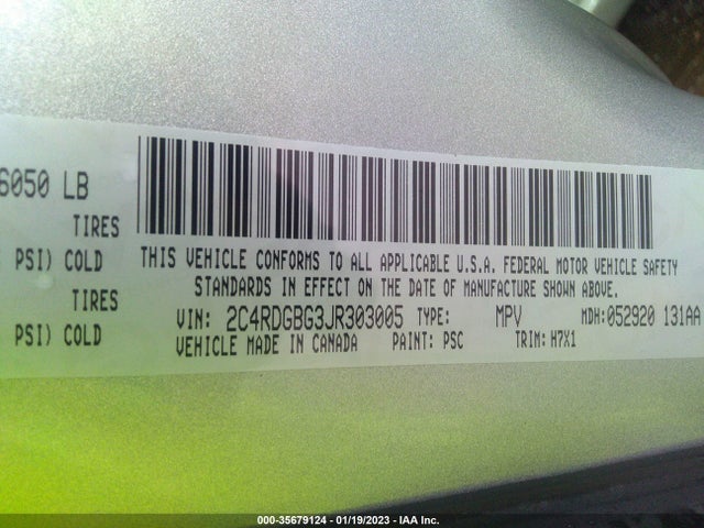 Dodge Grand Caravan Se 2018 2C4RDGBG3JR303005 Image 9