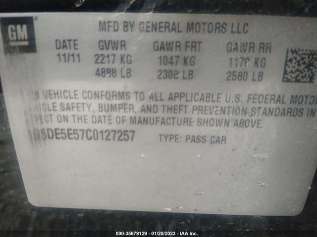 Cadillac Cts Sedan Luxury 2012 1G6DE5E57C0127257 Image 9