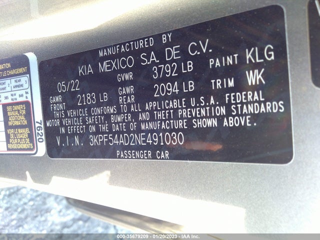 KIA Forte Gt-line 2022 3KPF54AD2NE491030 Image 11