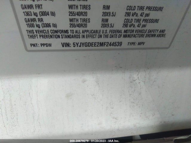 2021 Tesla Model Y, VIN: 5YJYGDEE2MF244539