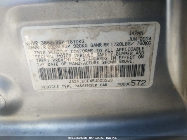 JA3AJ26EX5U000263 Mitsubishi LANCER ES