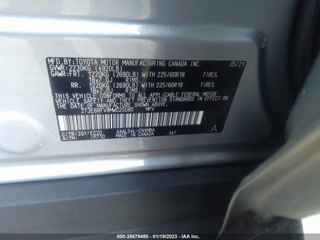 Toyota RAV4 2021 2T3E6RFV8MW025080 Image 10