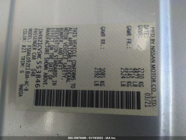 1N4BZ1CV5MC553846 Nissan Leaf Sv Plus