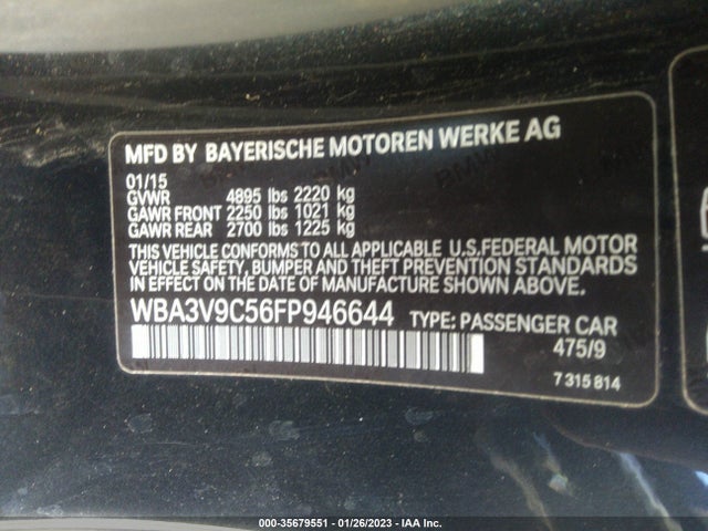 2015 BMW 4 Series, VIN: WBA3V9C56FP946644
