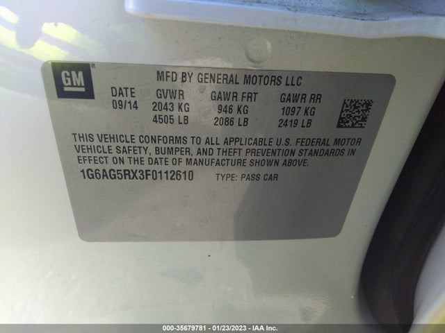 2015 Cadillac ATS, VIN: 1G6AG5RX3F0112610