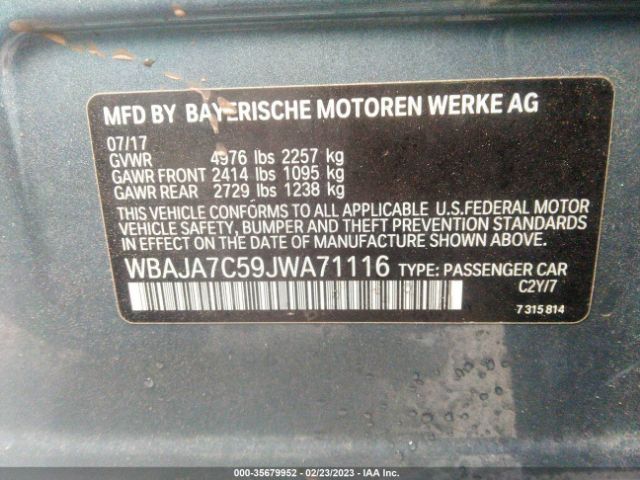 WBAJA7C59JWA71116 BMW 5 Series 530i Xdrive