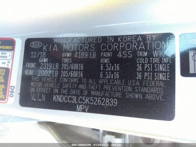 KNDCC3LC5K5262839 KIA NIRO EX