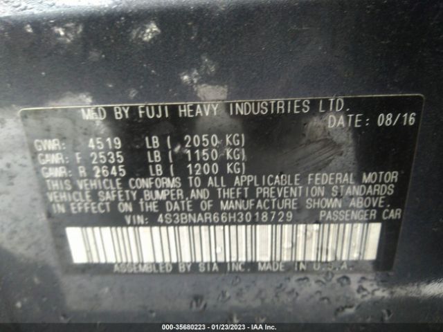 4S3BNAR66H3018729 Subaru Legacy Sport