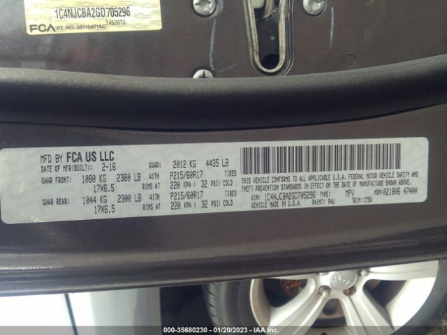 1C4NJCBA2GD705296 Jeep Compass Sport