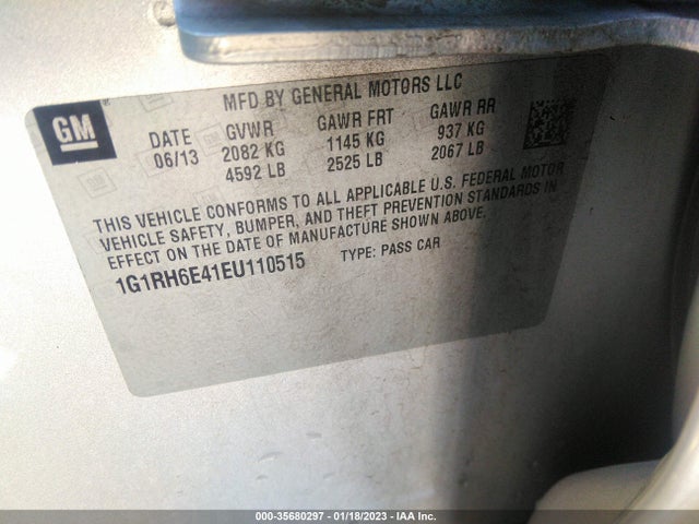 2014 Chevrolet Volt, VIN: 1G1RH6E41EU110515