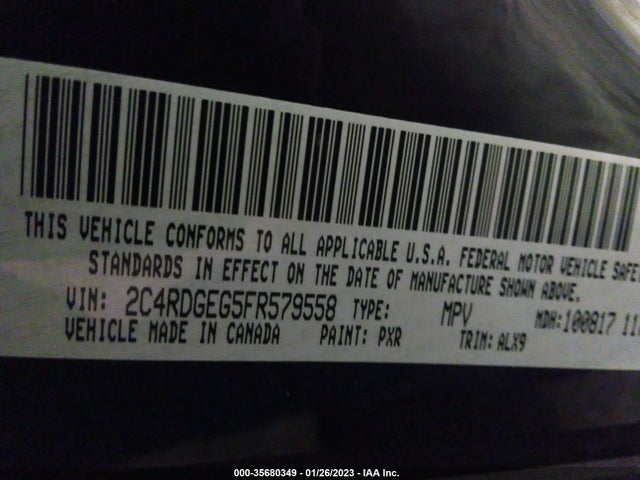 Dodge Grand Caravan R/t 2015 2C4RDGEG5FR579558 Image 9