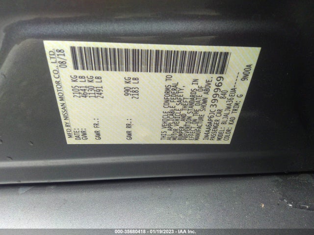 2018 Nissan Maxima, VIN: 1N4AA6AP6JC399969