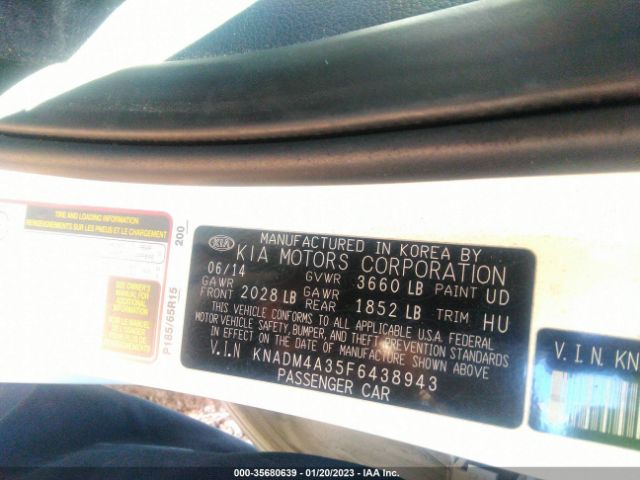 KNADM4A35F6438943 KIA RIO LX
