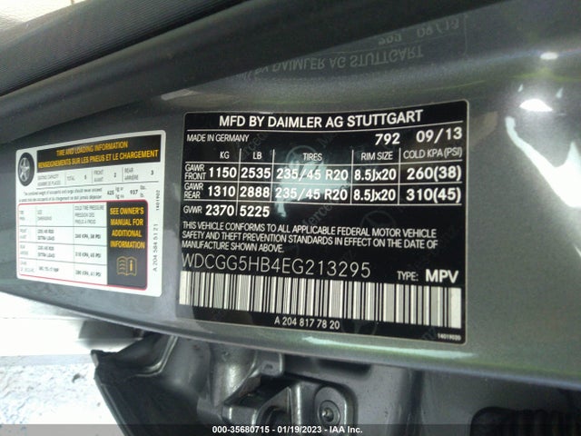 2014 Mercedes-Benz GLK-Class, VIN: WDCGG5HB4EG213295