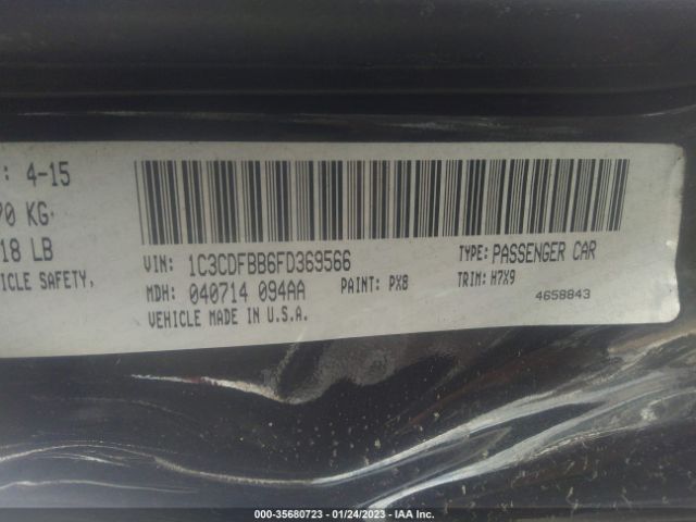 1C3CDFBB6FD369566 Dodge DART SXT
