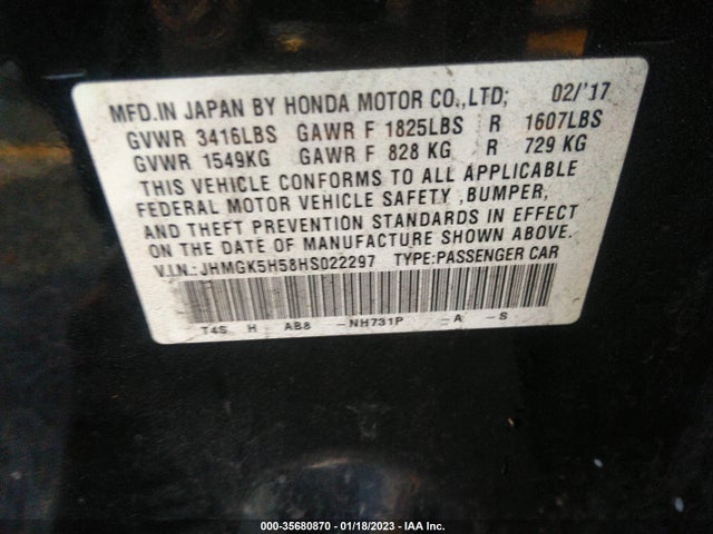 2017 Honda Fit, VIN: JHMGK5H58HS022297