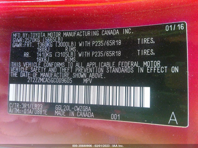 Lexus RX 350 2016 2T2ZZMCA5GC009605 Image 9