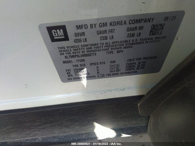Chevrolet Trailblazer Lt 2022 KL79MPSL4NB068774 Image 9