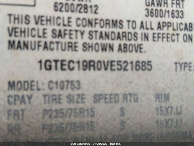 GMC SIERRA 1500 1997 1GTEC19R0VE521685 Image 13