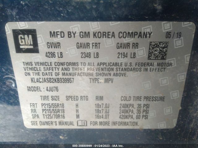 KL4CJASB2KB939957 Buick Encore Preferred