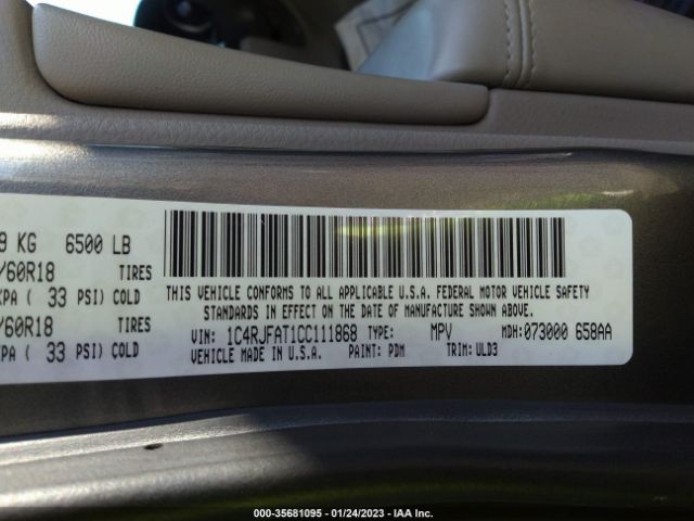 1C4RJFAT1CC111868 Jeep Grand Cherokee Laredo