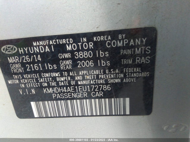 Hyundai ELANTRA SE 2014 KMHDH4AE1EU172786 Image 9