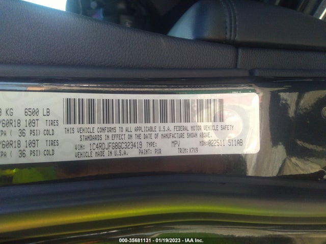 Dodge Durango 2016 1C4RDJFG8GC323419 Image 9