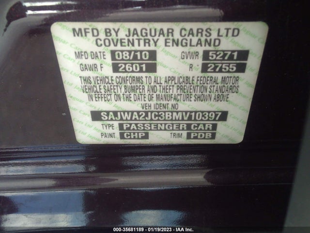SAJWA2JC3BMV10397 Jaguar Xj Xjl Supersport
