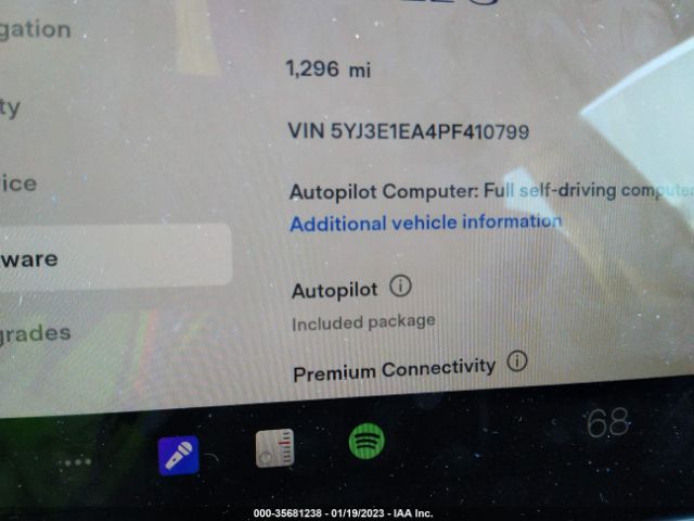 5YJ3E1EA4PF410799 Tesla MODEL 3