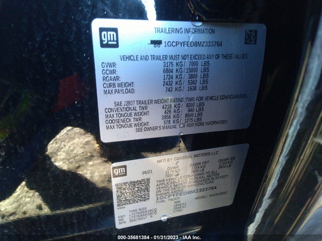 Chevrolet Silverado 1500 Lt Trail Boss 2021 1GCPYFED8MZ333764 Image 9
