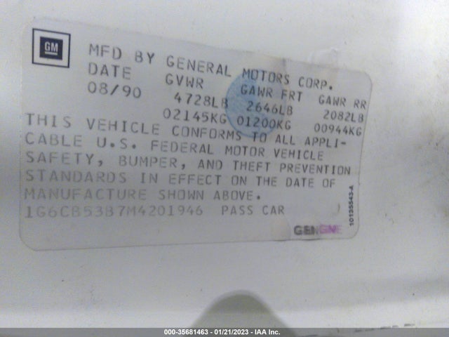 1G6CB53B7M4201946 Cadillac Fleetwood