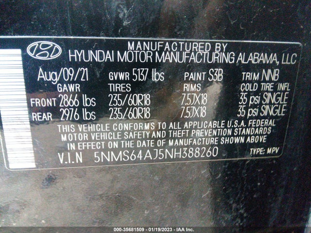 Hyundai Santa Fe Xrt 2022 5NMS64AJ5NH388260 Image 10