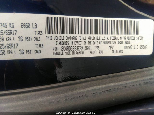 2C4RDGBG3ER419021 Dodge Grand Caravan Se