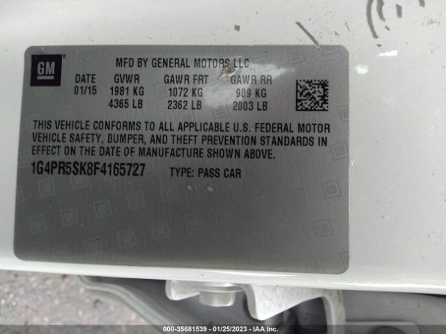 1G4PR5SK8F4165727 Buick Verano Convenience Group