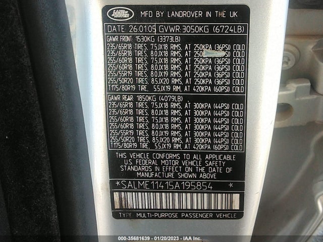 SALME11415A195854 Land Rover Range Rover Hse